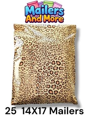 25 14X17 Poly Mailers Leopard Shipping Envelopes PRICE IS FIRM